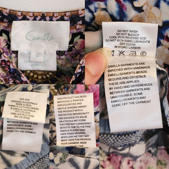 Camilla Short Dress With Tie Front Shibori Shores Size Small - Picture 12 of 12